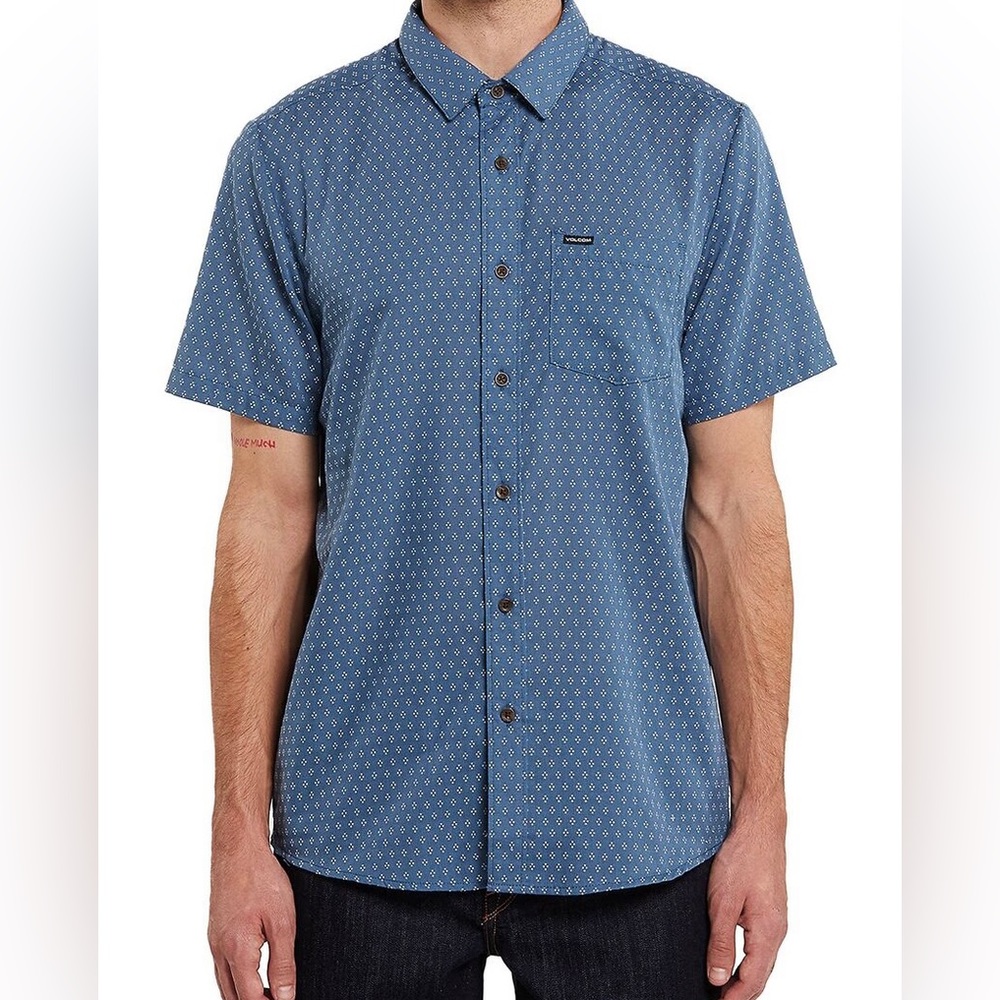 Volcom Milton Short-Sleeve Shirt Button Up Collared Boys Size Medium (12-14)